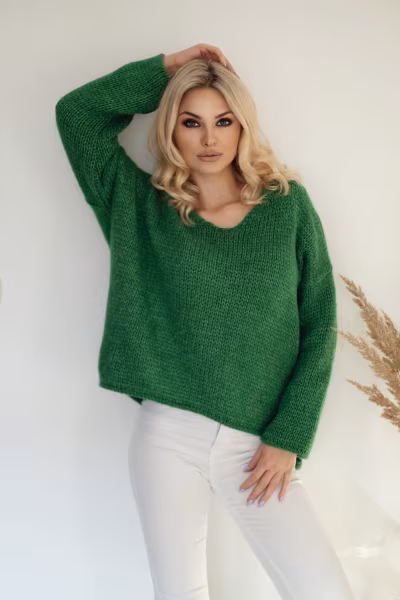 Sweter Damski Model 30080 Dark Green - PeeKaBoo — zdjęcie 1