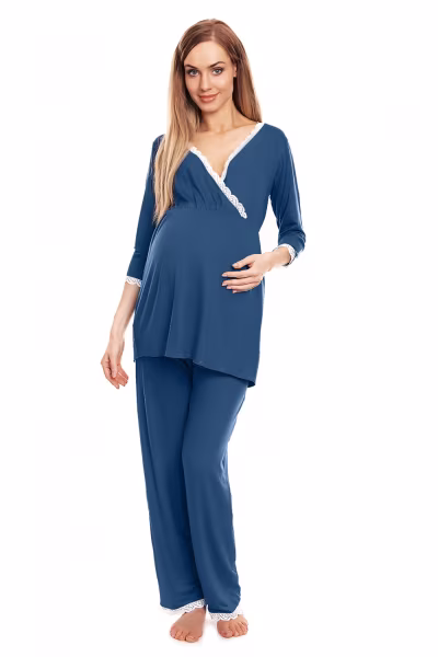 Piżama Ciążowa Model 0136 Blue - PeeKaBoo — zdjęcie 1