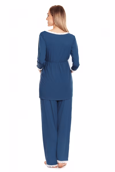 Piżama Ciążowa Model 0136 Blue - PeeKaBoo — zdjęcie 3