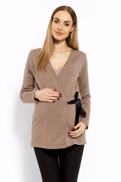 Bluzka Ciążowa Model 1626C Cappuccino - PeeKaBoo — zdjęcie 1
