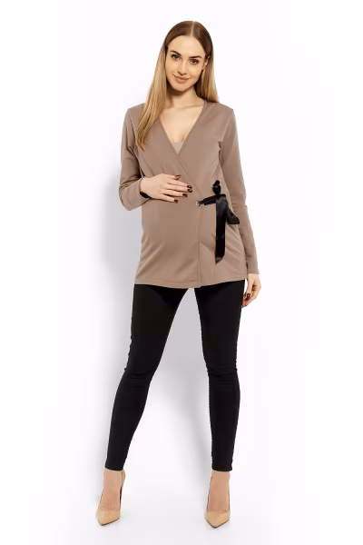 Bluzka Ciążowa Model 1626C Cappuccino - PeeKaBoo — zdjęcie 2
