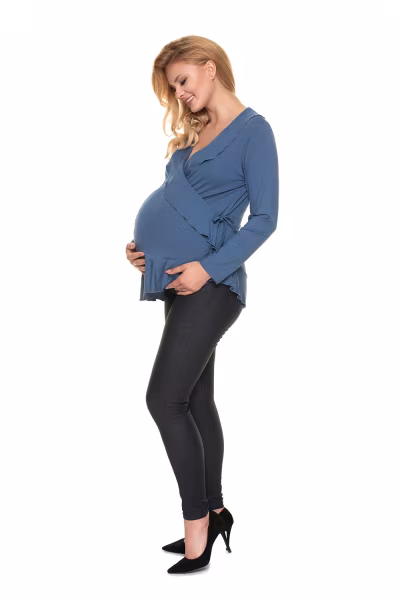 Bluzka Ciążowa Model 0185 Blue - PeeKaBoo — zdjęcie 2