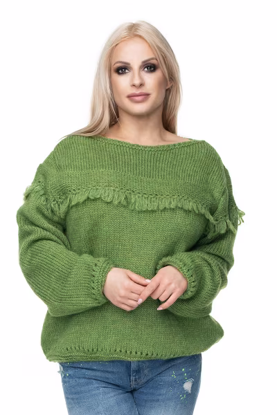Sweter Damski Model 30062 Green - PeeKaBoo — zdjęcie 1