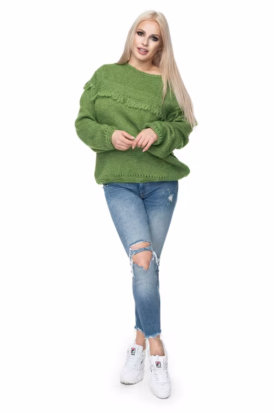 Sweter Damski Model 30062 Green - PeeKaBoo — zdjęcie 2