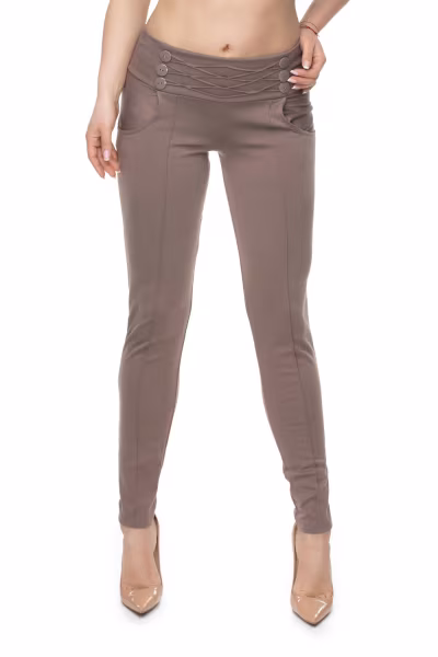 Spodnie Damskie Model 0105 Cappuccino - PeeKaBoo — zdjęcie 1