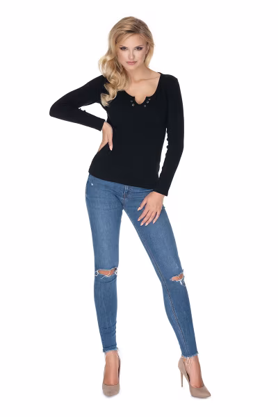 Bluzka Model 0163 Black - PeeKaBoo — zdjęcie 2