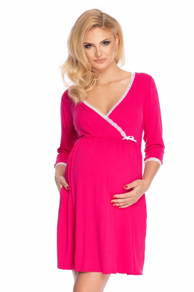 Koszula Nocna Ciążowa Model 0178 Fuksja - PeeKaBoo — zdjęcie 1