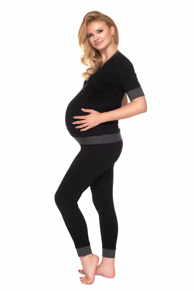 Piżama Ciążowa Model 0184 Black - PeeKaBoo — zdjęcie 2