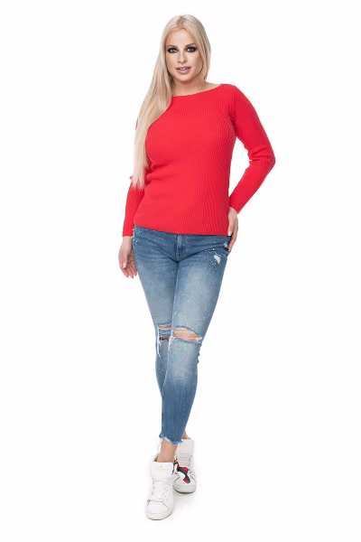 Sweter Damski Model 70021 Coral - PeeKaBoo — zdjęcie 2
