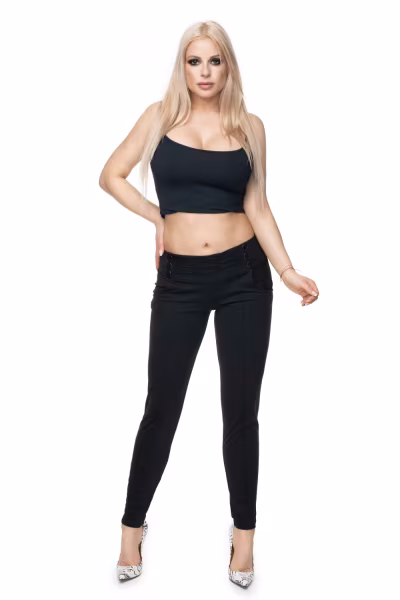 Spodnie Damskie Model 0105 Black - PeeKaBoo — zdjęcie 2