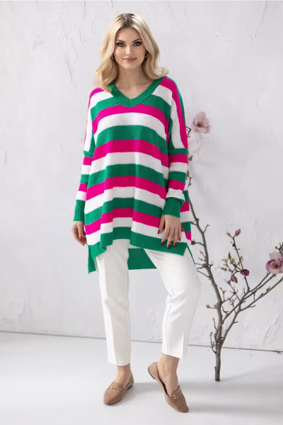 Sweter Damski Model 30091 Dark Green - PeeKaBoo — zdjęcie 2