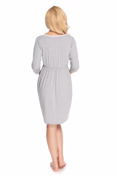 Koszula Nocna Ciążowa Model 0178 Grey - PeeKaBoo — zdjęcie 3