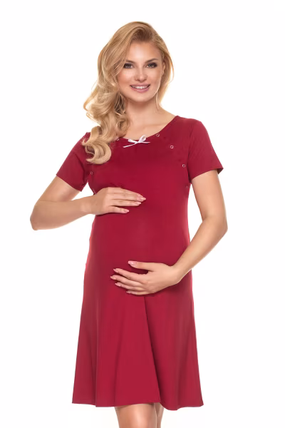 Koszula Nocna Ciążowa Model 0198 Bordo - PeeKaBoo — zdjęcie 1