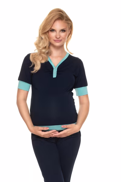 Piżama Ciążowa Model 0184 Navy - PeeKaBoo — zdjęcie 1