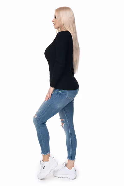 Sweter Damski Model 70021 Black - PeeKaBoo — zdjęcie 3