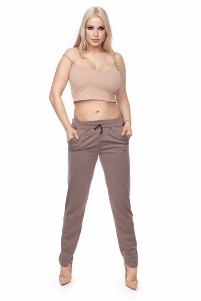 Spodnie Damskie Model 0101 Cappuccino - PeeKaBoo — zdjęcie 2