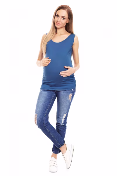 Koszulka ciążowa Model 0141 Blue - PeeKaBoo — zdjęcie 2