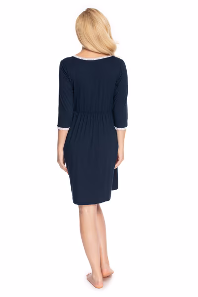 Koszula Nocna Ciążowa Model 0178 Navy - PeeKaBoo — zdjęcie 3