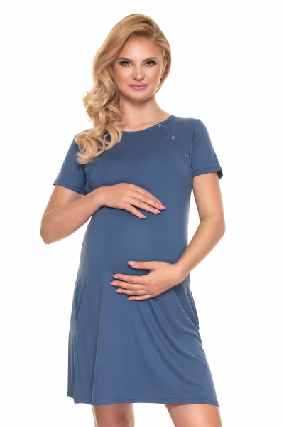 Koszula Nocna Ciążowa Model 0192 Blue - PeeKaBoo — zdjęcie 1