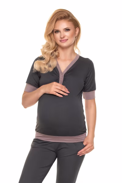 Piżama Ciążowa Model 0184 Grafit - PeeKaBoo — zdjęcie 1