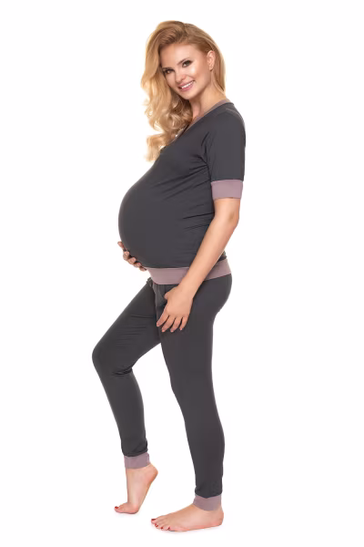 Piżama Ciążowa Model 0184 Grafit - PeeKaBoo — zdjęcie 2