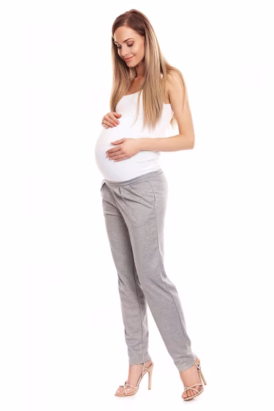Spodnie Ciążowe Model 0134 Grey - PeeKaBoo — zdjęcie 2