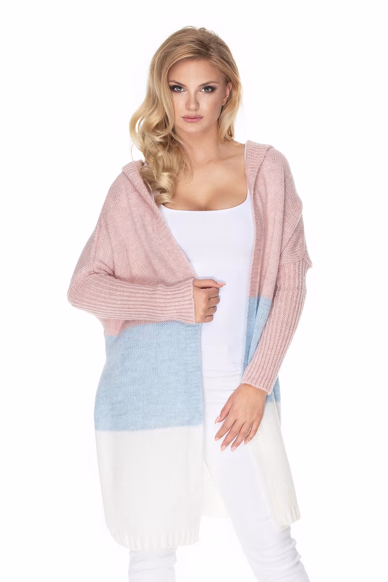 Sweter Kardigan Model 30069 Powder Pink/Sky Blue - PeeKaBoo
