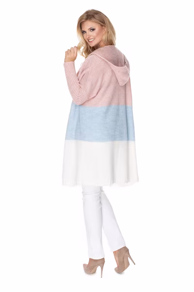 Sweter Kardigan Model 30069 Powder Pink/Sky Blue - PeeKaBoo — zdjęcie 3