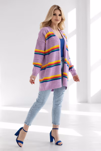 Sweter Kardigan Model 30090 Lila - PeeKaBoo — zdjęcie 2