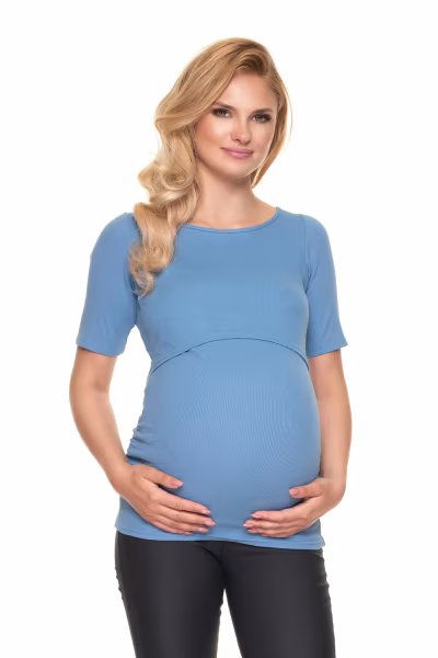 Bluzka Ciążowa Model 1717 Blue - PeeKaBoo — zdjęcie 1