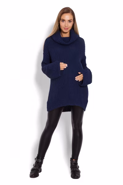 Golf Ciążowy Model 70012C Petrol Navy - PeeKaBoo — zdjęcie 2