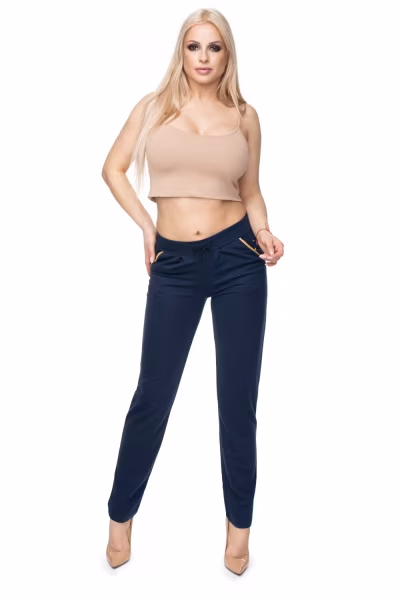 Spodnie Damskie Model 0101 Navy - PeeKaBoo — zdjęcie 2