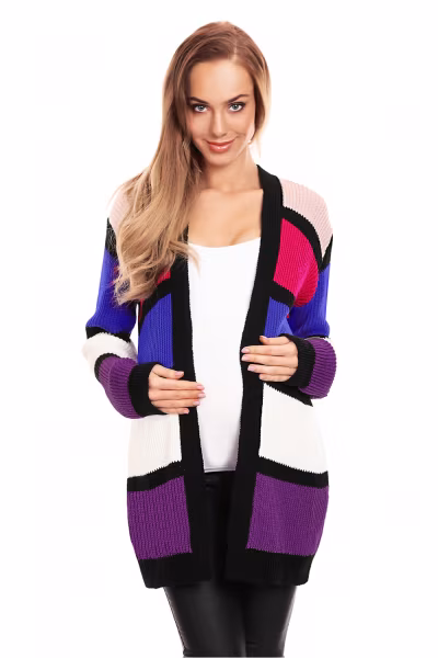 Sweter Kardigan Model 40021 Violet - PeeKaBoo — zdjęcie 1