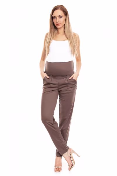 Spodnie Ciążowe Model 0134 Cappuccino - PeeKaBoo — zdjęcie 2