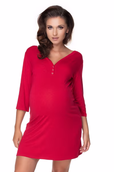 Koszula Nocna Ciążowa Model 0157 Bordo - PeeKaBoo — zdjęcie 1