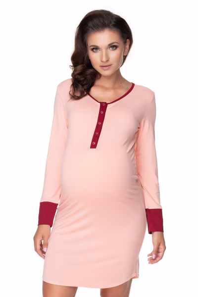 Koszula Nocna Ciążowa Model 0160 Powder Pink - PeeKaBoo — zdjęcie 1