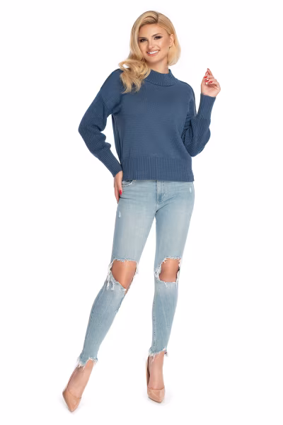 Sweter Damski Model 70035 Denim Jeans - PeeKaBoo — zdjęcie 2