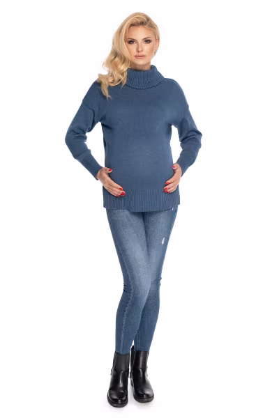 Golf Damski Model 70037 Jeans - PeeKaBoo — zdjęcie 2