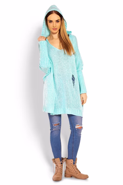 Sweter Damski Model 30055 Mint - PeeKaBoo — zdjęcie 2