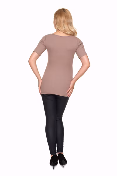 Bluzka Ciążowa Model 1717 Cappuccino - PeeKaBoo — zdjęcie 3