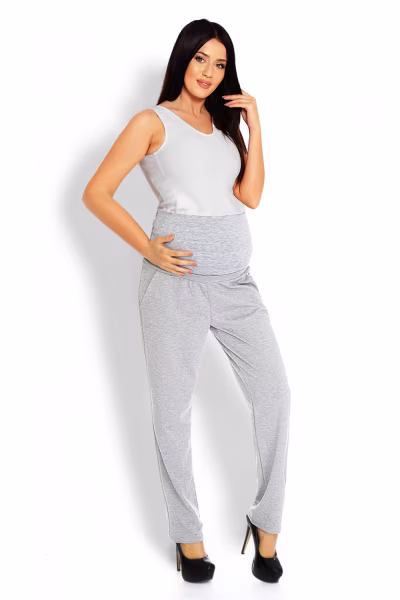 Spodnie Ciążowe Model 1276 Grey - PeeKaBoo — zdjęcie 1