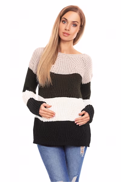 Sweter Ciążowy Model 70019 Khaki - PeeKaBoo — zdjęcie 1