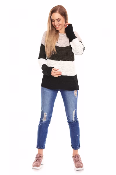 Sweter Ciążowy Model 70019 Khaki - PeeKaBoo — zdjęcie 2