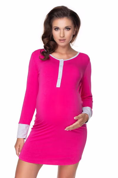 Koszula Nocna Ciążowa Model 0160 Amarant - PeeKaBoo — zdjęcie 1