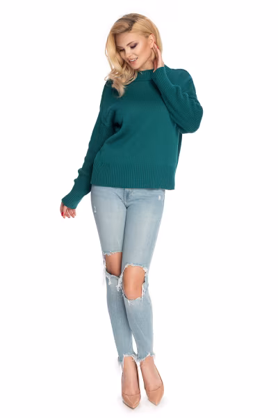 Sweter Damski Model 70035 Green - PeeKaBoo — zdjęcie 2