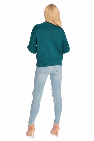 Sweter Damski Model 70035 Green - PeeKaBoo — zdjęcie 3