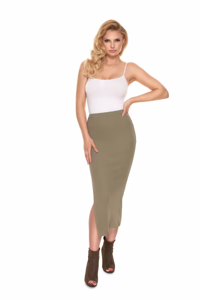 Spódnica Model 1715 Khaki - PeeKaBoo — zdjęcie 2