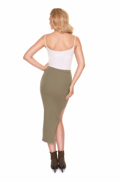 Spódnica Model 1715 Khaki - PeeKaBoo — zdjęcie 3