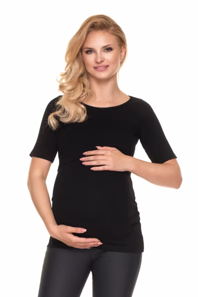 Bluzka Ciążowa Model 1717 Black - PeeKaBoo — zdjęcie 1