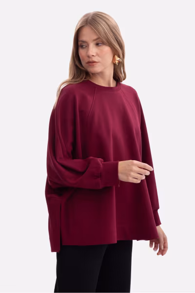 Bluza Damska Model B306 Burgund - BeWear — zdjęcie 1